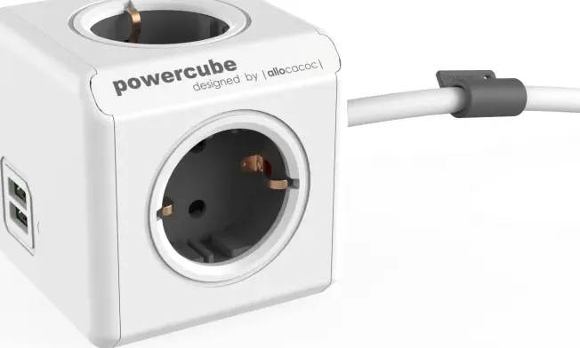 Powercube Plug Extended Usb 1.5m Grey 1402gy/deeupc