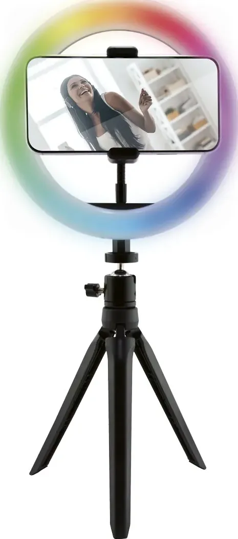 KSIX KIT STUDIO LIVE COLORS RING LIGHT WITH TRIPOD FOR SMARTPHONE