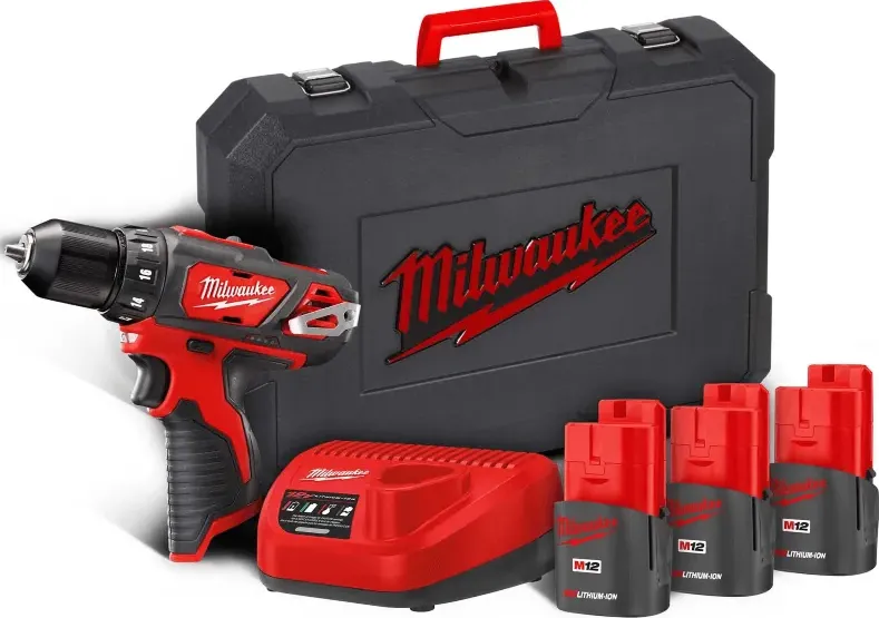 MILWAUKEE M12 BDD-153C, TRAPANO AVVITATORE 12V COMPATTO, 3 BATTERIE DA 1,5AH