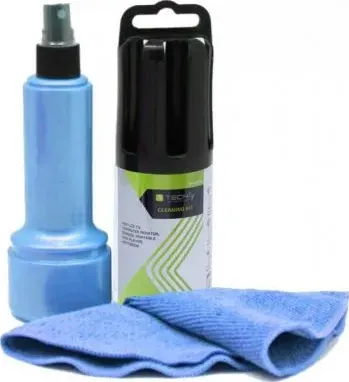 Spray di pulizia per monitor lcd con panno in microfibra azzurro