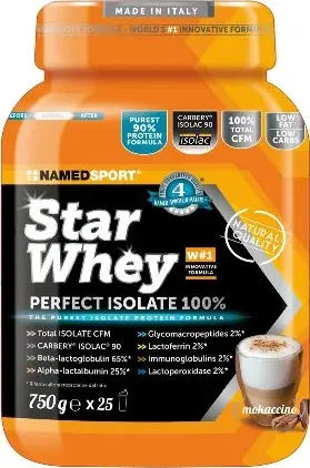 Named Sport Star Whey Isolate Mokaccino Cream Integratore di Proteine Isolate del Siero del Latte 750 g