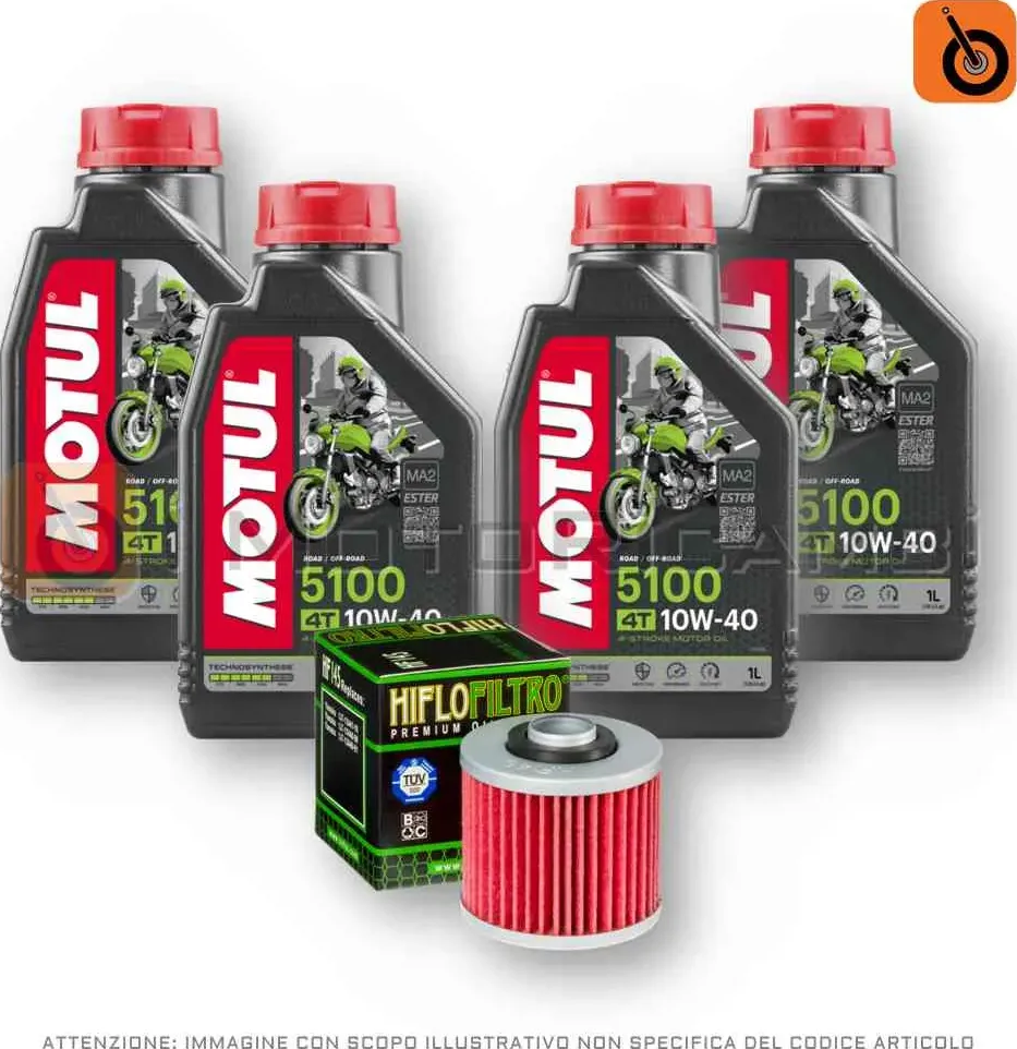 Kit tagliando 4 litri olio motul 5100 10w40+ filtro olio yamaha tdm 850/900