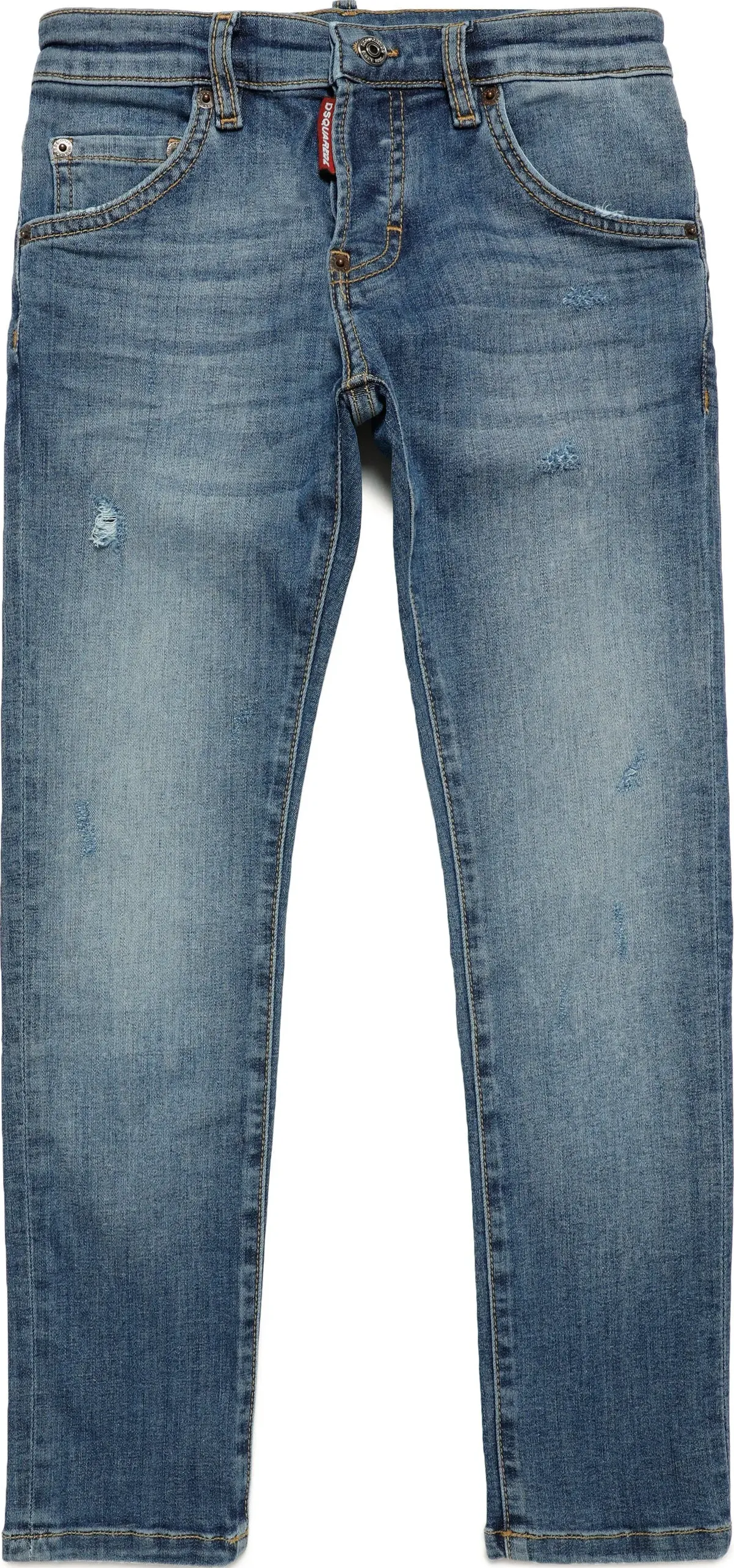 Dsquared2  - Jeans Cool Guy skinny blu medio sfumato con rotture