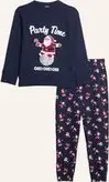 "Pigiama lungo bambino in cotone Party Time Family / BLU NOTTE / 8"