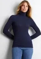 "Maglia collo alto - Basic con Cashmere / BLU SCURO / S"