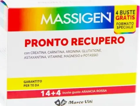 Marco Viti Massigen PRONTO RECUPERO 14+4 Buste Arancia Rossa di zonawellness.it
