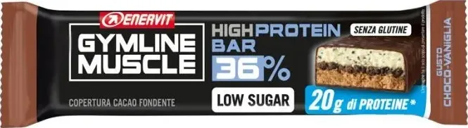 Enervit Gymline HIGH PROTEIN BAR 36% Barretta Proteica 55g Cioccolato Vaniglia venduto da zonawellness.it
