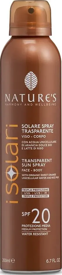 Solare spray trasparente spf 20 200 ml - erboristeria binasco