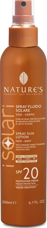 Spray fluido solare spf 20 200 ml - erboristeria binasco