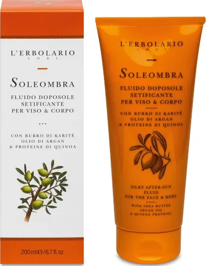 Soleombra fluido doposole stificante per viso & corpo - erboristeria binasco