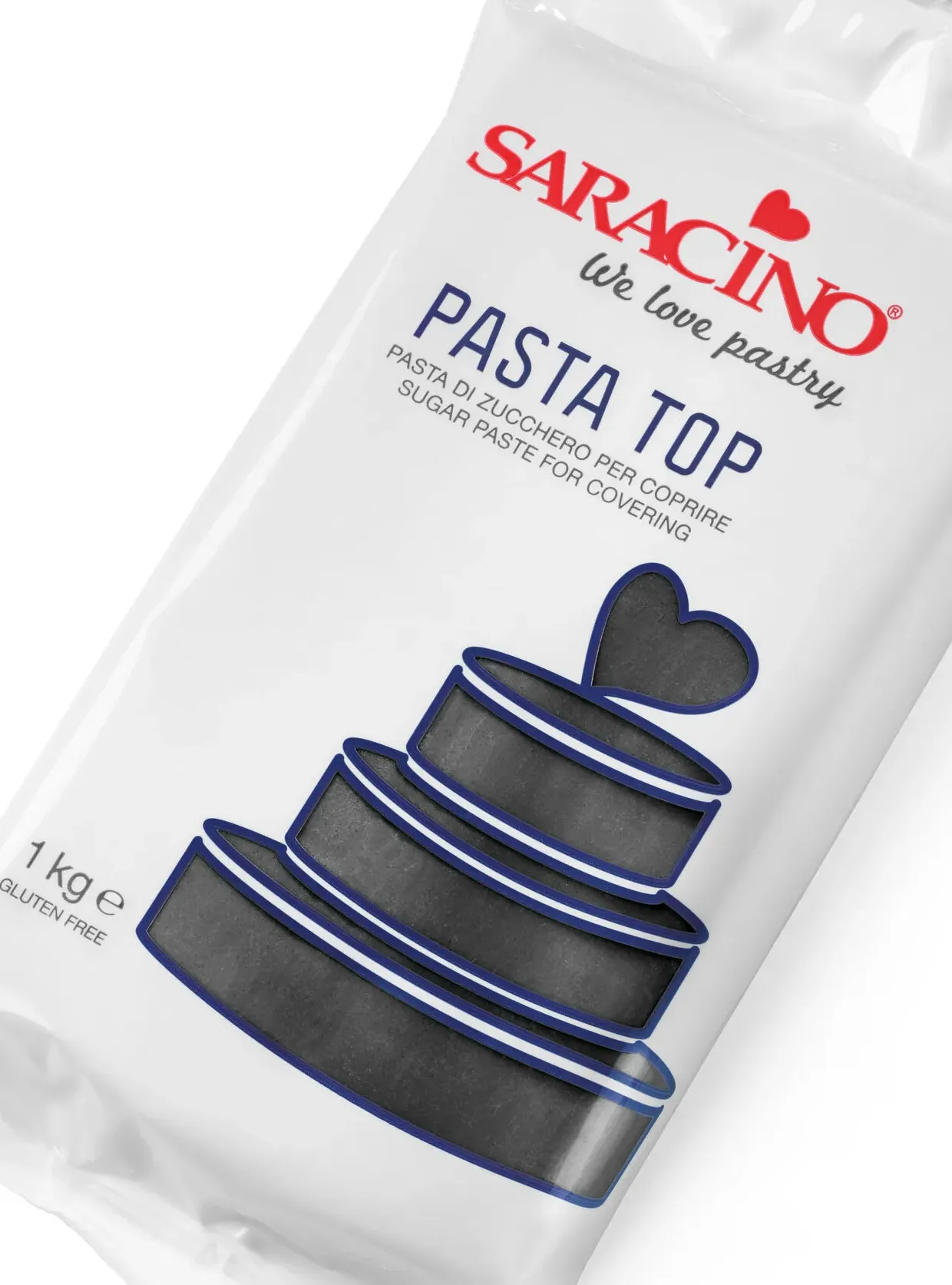 Pasta di zucchero top nera da copertura saracino &#8211; 1 kg