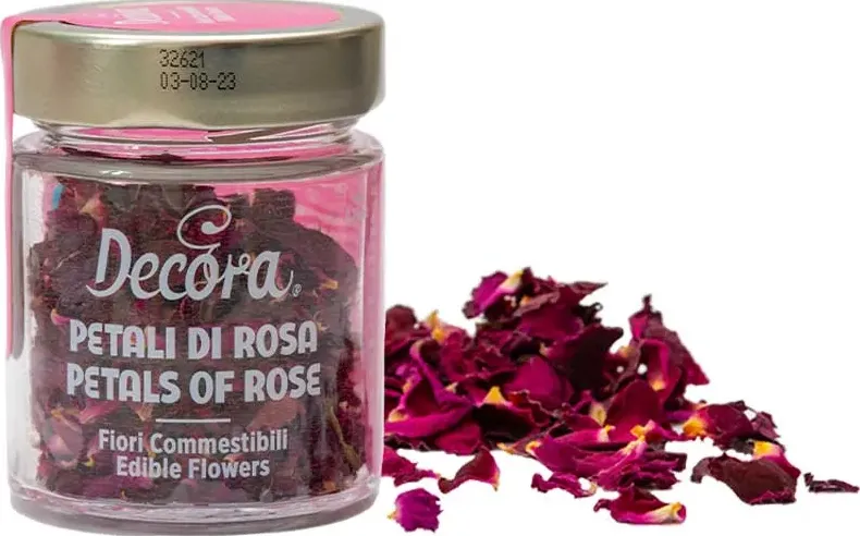 Fiori eduli petali di rosa decora &#8211; 4 g