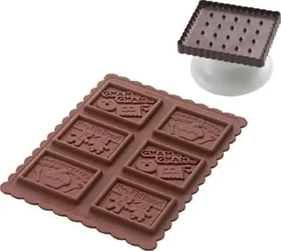 Stampo biscotti in silicone cookie gnam gnam silikomart ckc04 slim