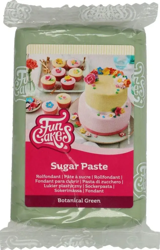 Pasta di zucchero da copertura verde botanical green funcakes - 250 gr