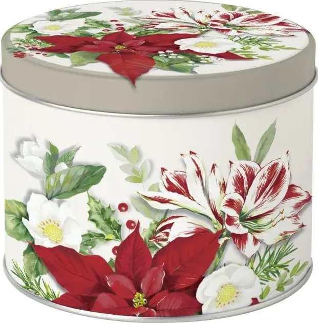 Scatola di latta christmas florals ihr