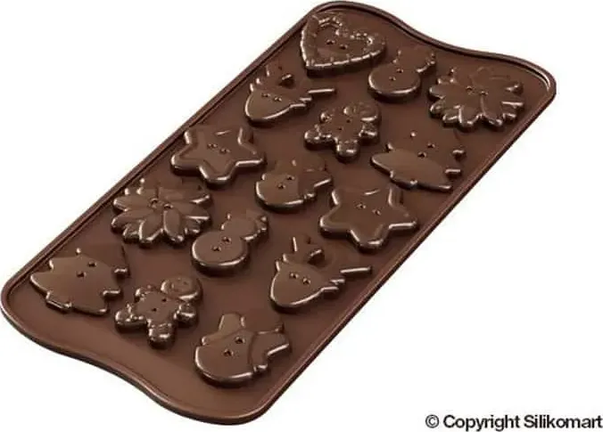 Stampo in silicone bottoni natale xmas choco buttons silikomart scg41