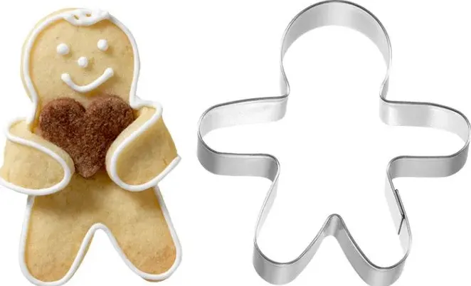 Stampino biscotti gingerman abbraccio 7 cm inox