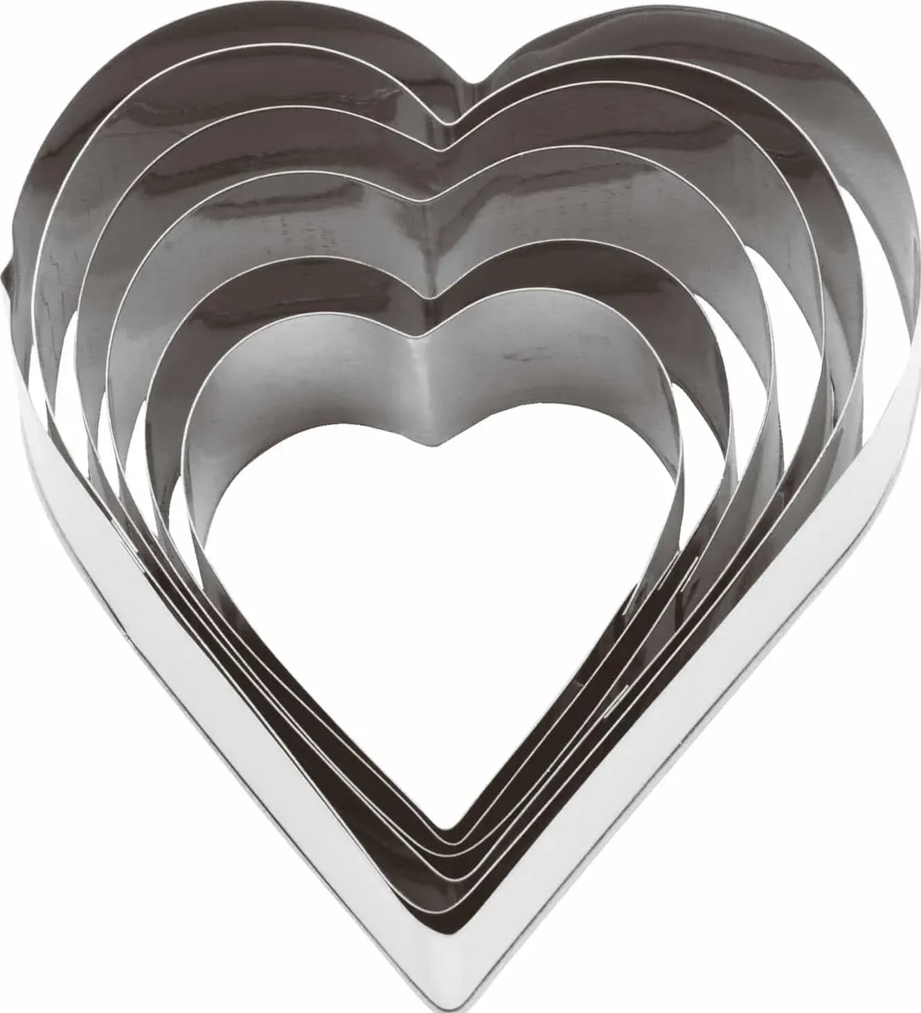 Set 6 pz tagliapasta a cuore in acciaio inox