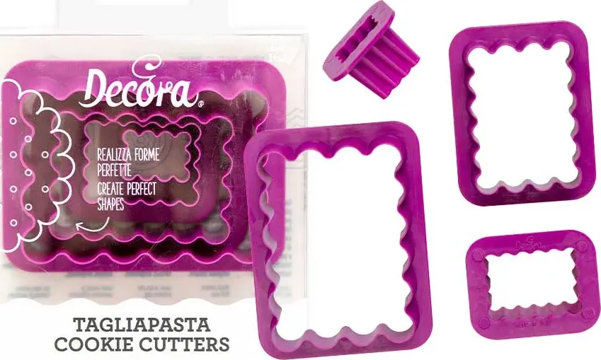 Set 4 tagliapasta rettangolo festonato decora