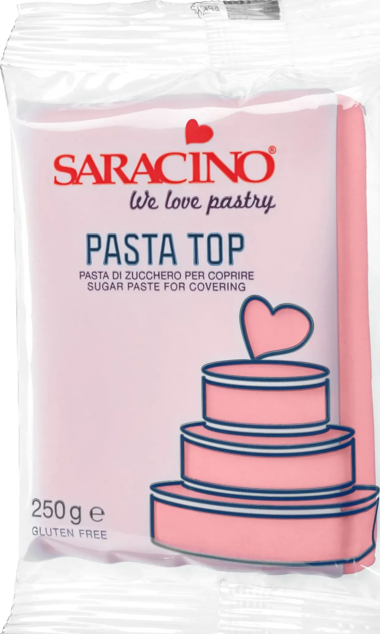 Pasta di zucchero top rosa da copertura saracino &#8211; 250 g