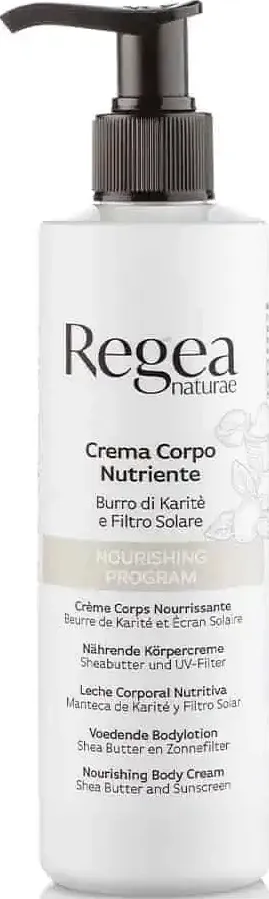 Crema corpo nutriente con burro di karitè e filtro solare 250 ml. nourishing program regea