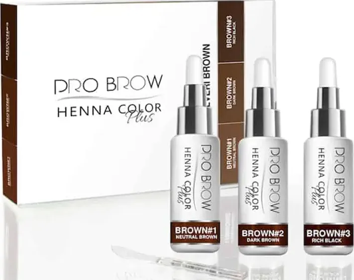 Kit 3 polveri brown henna color plus pro brow