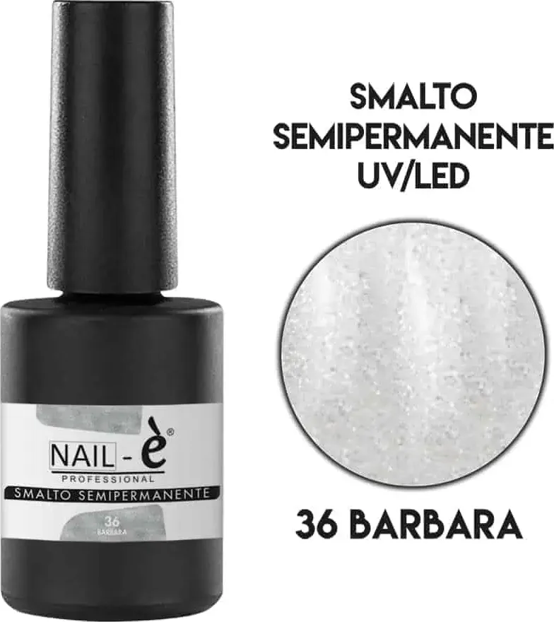 Smalto semipermanente 36 barbara glitter 7 ml. nail-è new generation