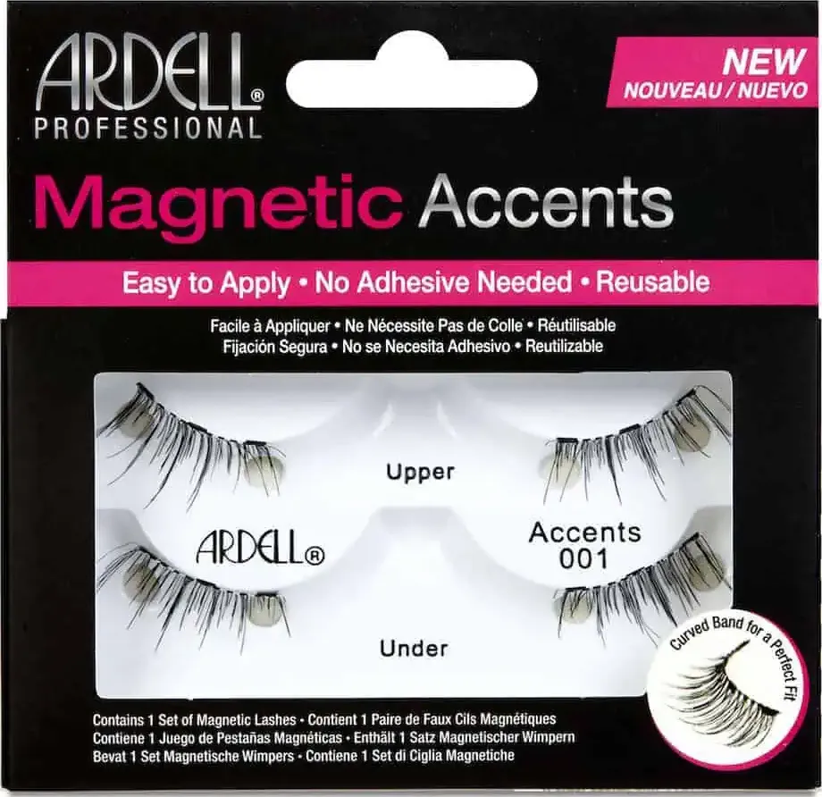 Kit 2 ciglia intere magnetic accents #001 + applicatore ardell