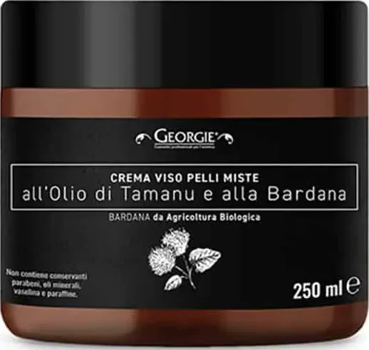 Crema viso pelli miste all'olio di tamanu e alla bardana 250 ml. georgie