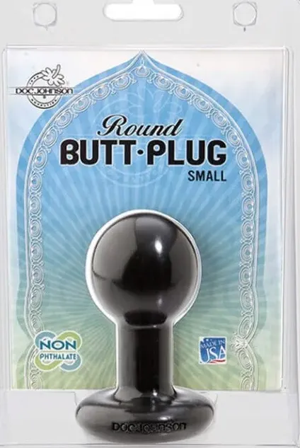 Plug anale round butt plug black l