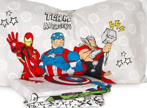 Completo letto singolo in cotone hermet marvel avengers