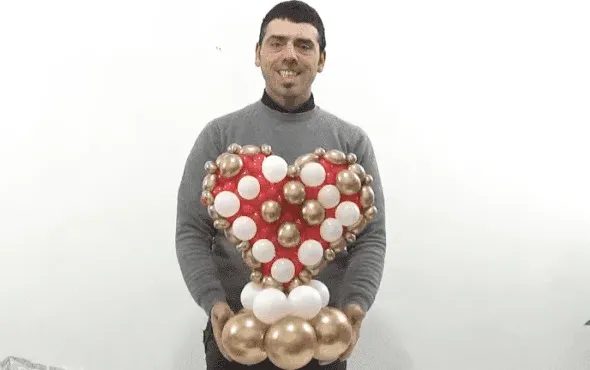 Sculture di palloncini - Cuore con rombi di modellabili