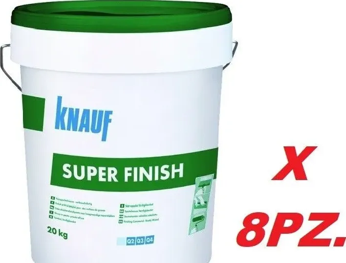 Super finish knauf - 8 confezioni stucco pronto in pasta - 20kg cad