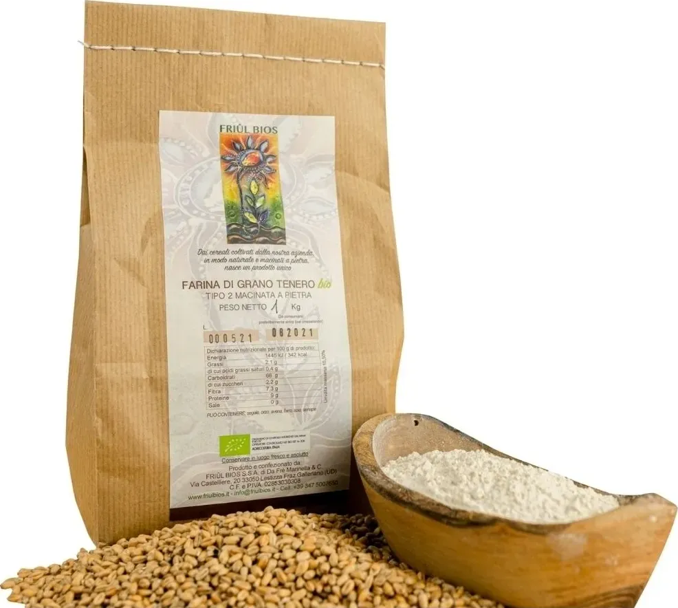 farina di grano tenero bio  - friul bios  peso 1 kg di bottegadelfriuli.com