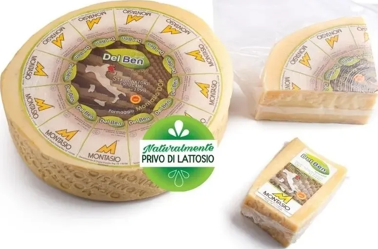formaggio montasio dop stravecchio casello pn208 - del ben formaggi peso 300 grammi di bottegadelfriuli.com