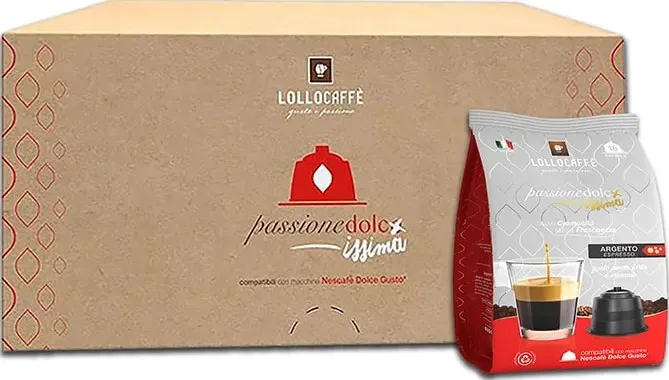 Argento Lollo Caffè Scatola 6 sacchetti - 96 capsule per Dolce Gusto