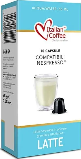 Latte Scremato Italian Coffee capsule per Nespresso