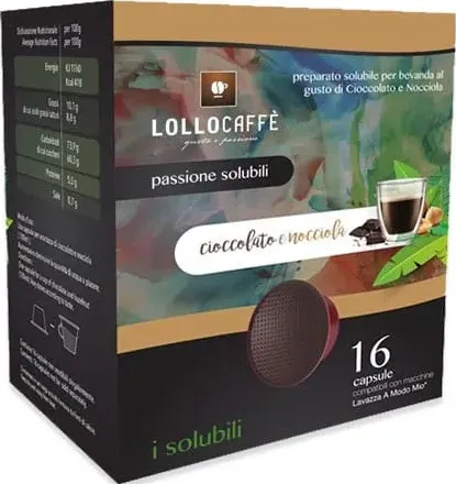 Cioccolato e Nocciola Lollo Caffè 16 capsule per Lavazza A Modo Mio