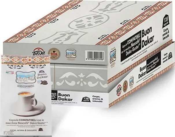 Buon Dakar Gattopardo To.Da Scatola 8 sacchetti - 128 capsule per Nescafé Dolce Gusto