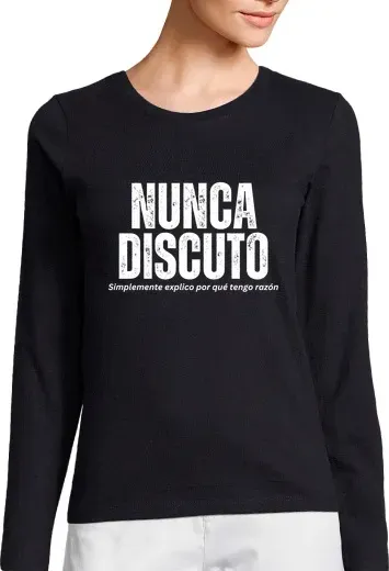 T-shirt donna manica lunga Non discuto mai t-t-shirt divertenti