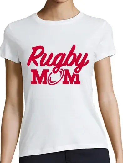 T-shirt donna taglio classico maniche corte rugby, mamma