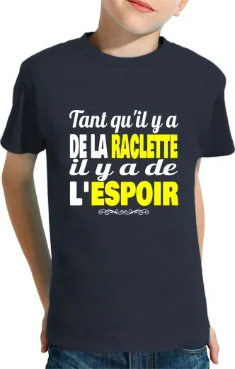 T-shirt bambino manica corta finché c'è raclette c'è speranza