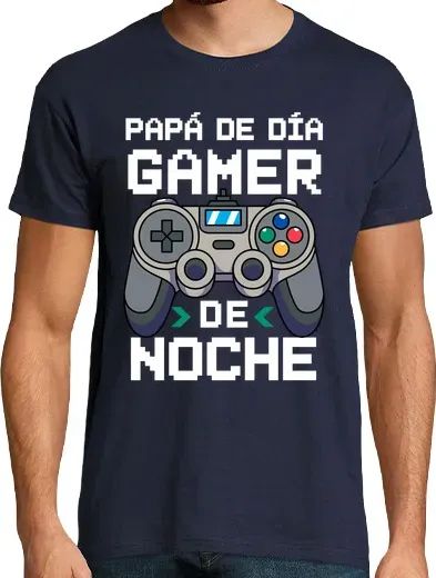 T-shirt uomo manica corta papà di giorno giocatore di notte videogiochi festa del papà