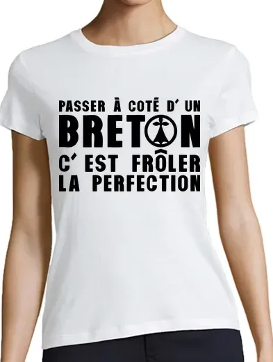 T-shirt donna taglio classico maniche corte coté breton passante per prefection fröler