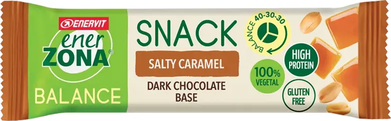 EnerZona Balance Snack Salty Caramel - Barretta ricca di proteine e fibre - Gusto caramello salato - 25 g