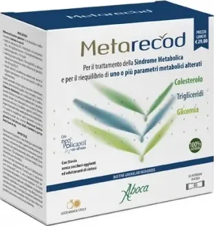 Metarecod rimedio per Sindrome Metabolica / 40 bustine granulari gusto arancia e pesca