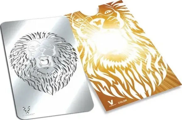 Grinder card lion - tritaerbe a tessera in metallo