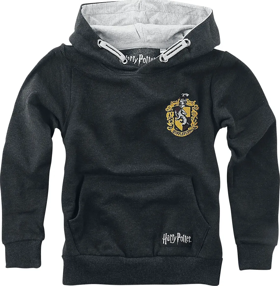 Harry Potter - Kids - Hufflepuff - Felpa con cappuccio - Unisex - antracite