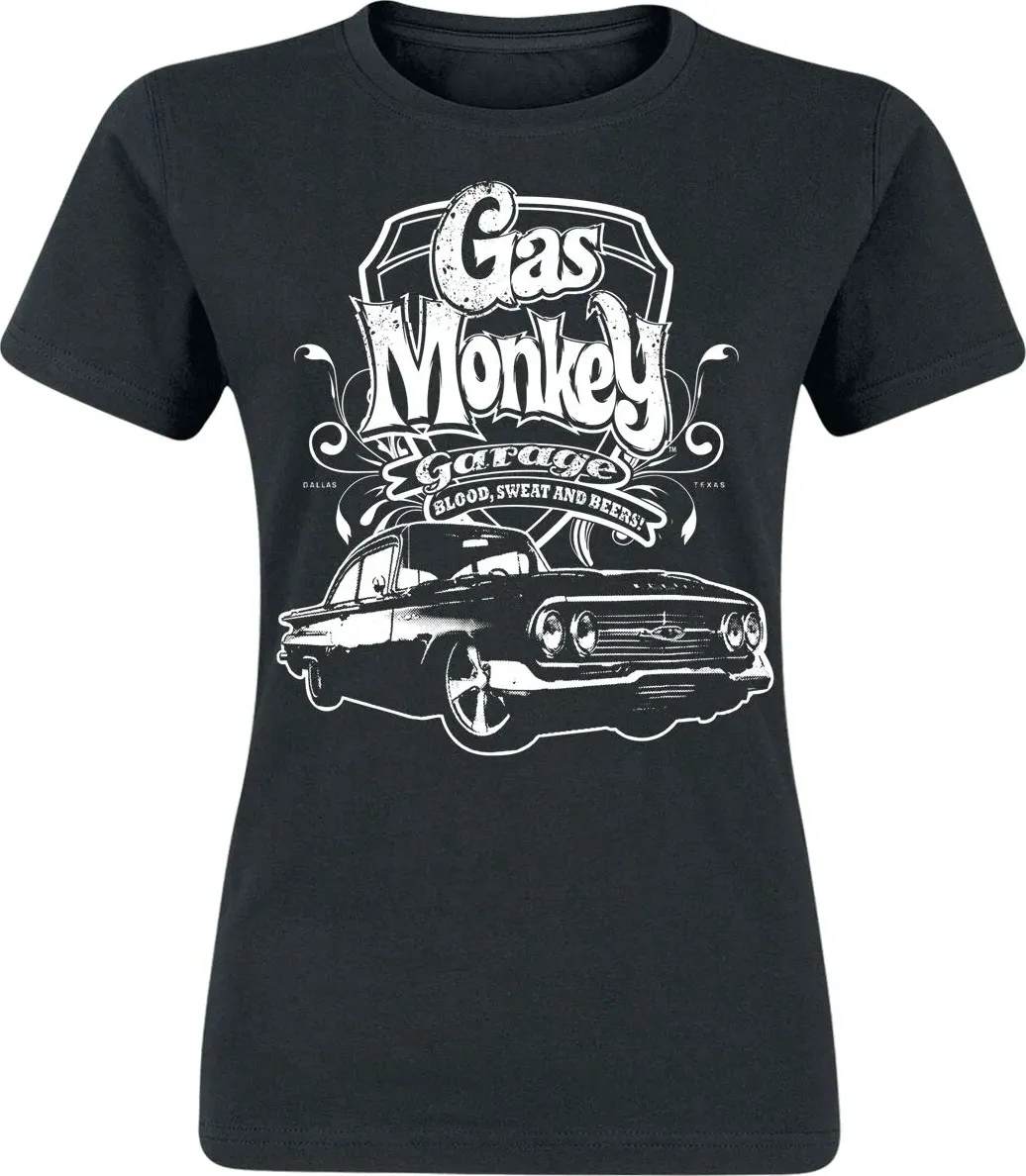 Gas Monkey Garage - Logo and car - T-Shirt - Donna - nero