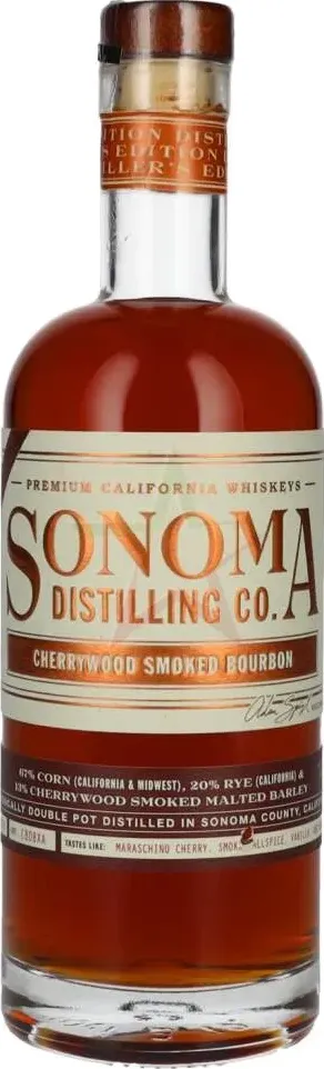 Sonoma distilling co. cherrywood smoked bourbon whiskey